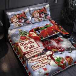 Santa Express Santa Train Christmas Snowman Ticket Quilt Bedding Set MTV27QS