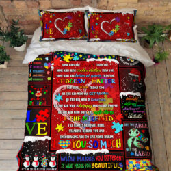 Autism Quilt Bedding Set It's Ok To Be A Little Different ANL0776QS
