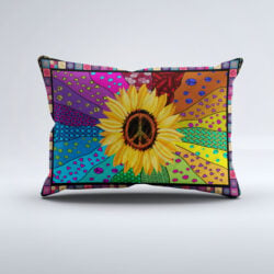 Hippie Peace Sign Sunflower Pillowcase THH12P