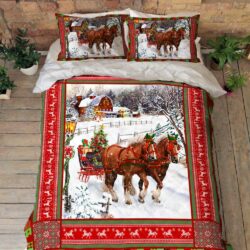 Christmas Bedding Horse Christmas Quilt Bedding Set TRL1638QS