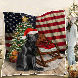 Black Labrador Retriever Christmas American Quilt Blanket QNN647Q