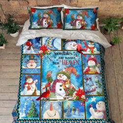 Snowman Magic Quilt Bedding Set Snowflakes Are Kisses From Heaven DDH3083QS