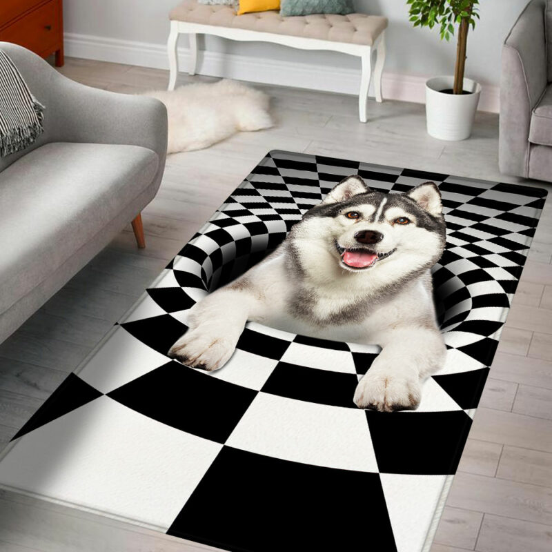 Husky Dog 3D Hole Rug QNN675Rv1