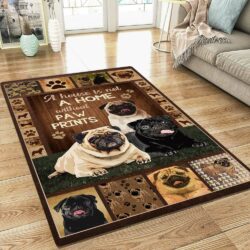 Pug Dog Rug A House Is Not A Home Without Paw Prints DBD3117Rv1