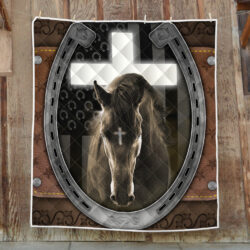 Horse Quilt Blanket Jesus And Black Horse BNT288Qv1