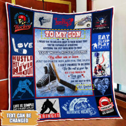 Personalized Ice Hockey. To Son. To Grandson Quilt Blanket THH3490QCT