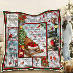 Christmas Cardinal Quilt Blanket My Soul Knows You Are At Peace MLH2057Q