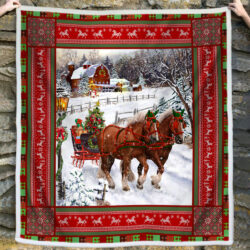 Christmas Blanket Horse Christmas Sofa Throw Blanket TRL1638B