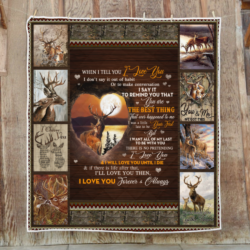 Personalized For Husband And Wife. Couple Deer Quilt Blanket THH3640QCT