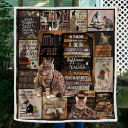 Reading Sofa Throw Blanket Time Spent With Cats And Books Is Never Wasted BNL299B