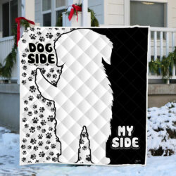 Dog Paws Print Quilt Blanket  Dog Side My Side BNL511Q