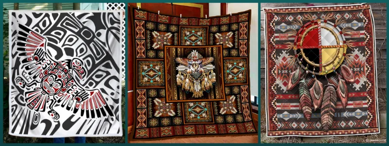 poly cotton native american indian blankets