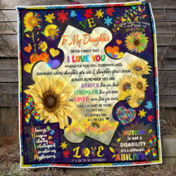 Autism Awareness Quilt Blanket Never Forget That I Love You BNL23Q