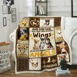 God Sent Angels Without Wings. Chihuahua Sofa Throw Blanket LHA2134B