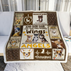 God Sent Angels Without Wings. Chihuahua Sofa Throw Blanket LHA2134B