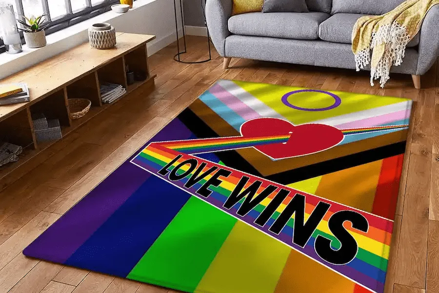 LGBT rainbow rug