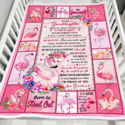 To My Granddaughter Gifts from Grandma, Baby Blanket for Girls, Mothers Day Birthday Flamingo Theme MLH1668BE 30"x 40" Receiving Blanket