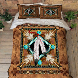 Native American Indian Feather Quilt Bedding Set TPT84QS