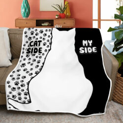Cat Paw Prints Sofa Throw Blanket Cat Side My Side BNL511Bv1