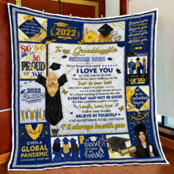 Happy Graduation Granddaughter Senior 2022, It’s About Learning To Dance In The Rain Quilt Blanket LHA1407Q