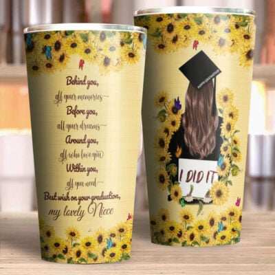 Happy Graduation Stainless Steel Tumbler To My Lovely Niece, Gift For Niece Tumbler TPT01TUv1
