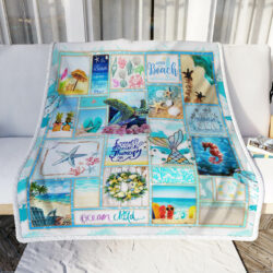 Beach Life Coastal Art Sofa Throw Blanket PMM18B