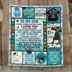 To My Son. 5th Grade Graduation Class Of 2022 Quilt Blanket THN1984Qv8