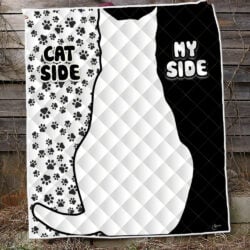 Cat Paw Prints Quilt Blanket Cat Side My Side BNL511Qv1