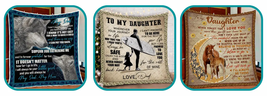 to my daughter blanket from dad