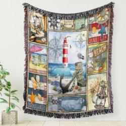 Lighthouse Woven Blanket Tapestry Summer Beach LNT292WB