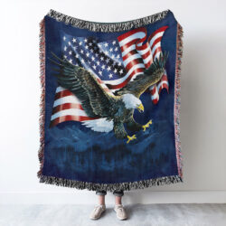 American Eagle Patriot Woven Blanket Tapestry TRN422WB