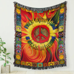 Hippie Every Little Thing Is Gonna Be Alright Sunflower Woven Tapestry Blanket LNT332WB