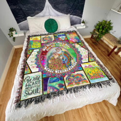 Old Hippies Don’t Die They Just Fade Into Crazy Grandparents Woven Blanket Tapestry MLN270WB