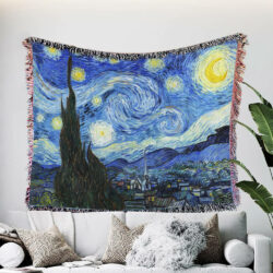 Starry Night Vincent Van Gogh Woven Blanket Tapestry TQN281WB