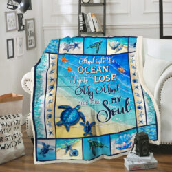 Turtle Sofa Throw Blanket And Into The Ocean I Go To Lose My Mind and Find My Soul BNN283B