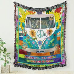 Hippie Woven Blanket Tapestry Be Kind. Campervan BNL219WB