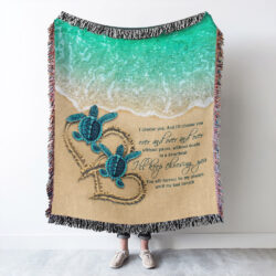 Sea Turtle Couple Woven Blanket Tapestry TRN390WB