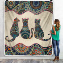 Cat Mandala Sofa Throw Blanket BNN332B