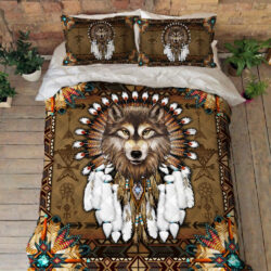 Native American Wolf Spirit Quilt Bedding Set THB2937QSn