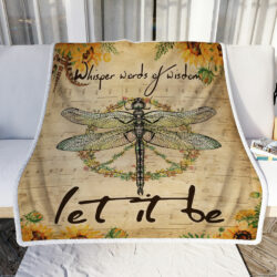 Hippie Sofa Throw Blanket Whisper Words Of Wisdom Let It Be. Dragonfly BNN387B