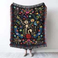 Cat Woven Blanket Stop & Smell The Flowers LNT510WB