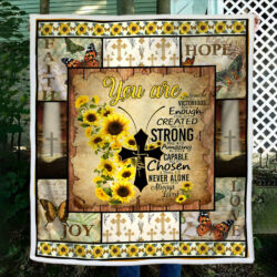 Christian Gift, You Are Beautiful, Faith Sunflower Butterfly Sofa Throw Blanket TPT323B