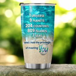 Gift For Best Friend, Women, Girlfriend. 1 Universe 9 Planets 204 Countries Beach Tumbler 20oz TPT334TU