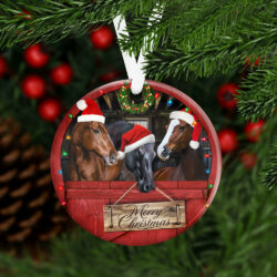Horse Christmas At The Barn Ceramic Ornament TPT398O