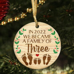 Baby's First Christmas In 2022 We Became A Family Of Tree Ornament BNN549Ov2