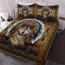 Native American Wolf Spirit Quilt Bedding Set TPT588QS