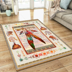 Native Feather Geembi™ Color Feather Native American, Dreamcatcher Rug TPT311R