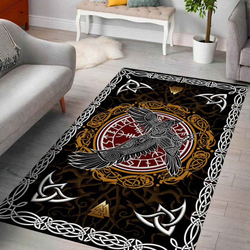 Viking Celtic Raven Rug TQN958R