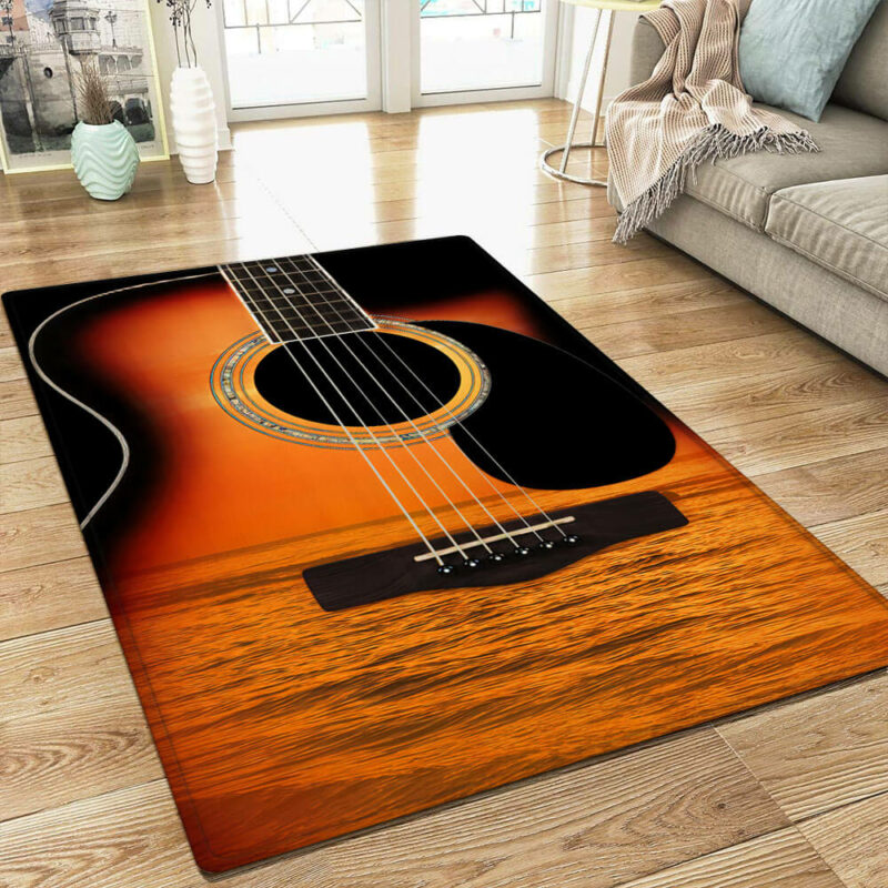 Acoustic Guitar, Guitar Lover, Guitar Rug TPT733R