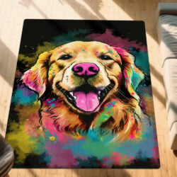 Golden Retriever Dog Watercolor Splash Rug TQN1252R